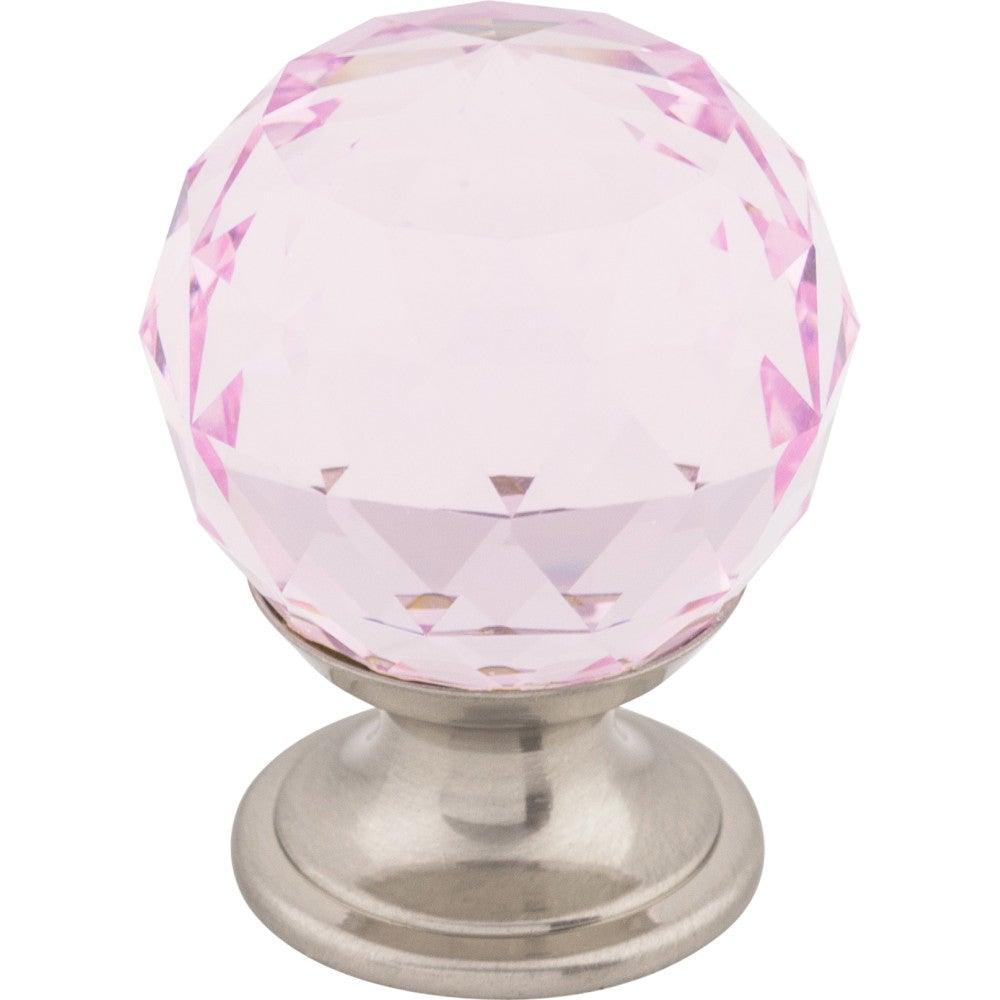 Pink Crystal Knob by Top Knobs - Brushed Satin Nickel - New York Hardware