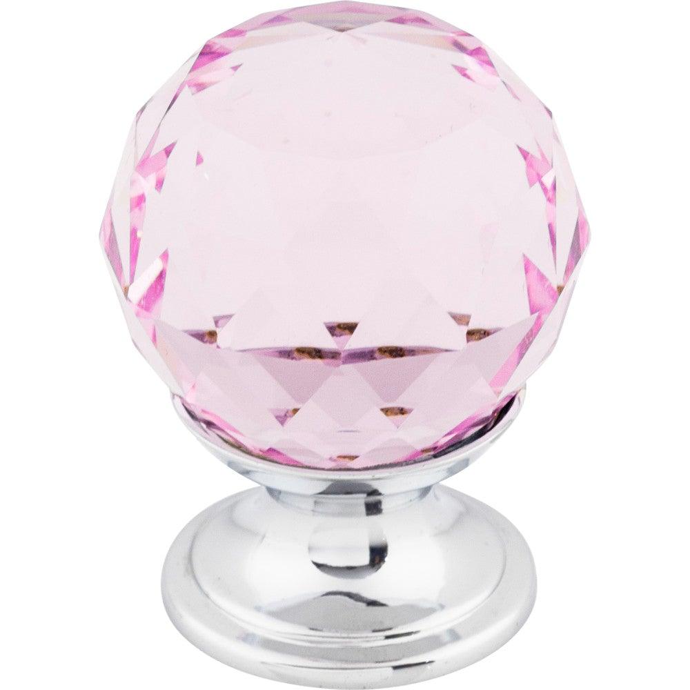 Pink Crystal Knob by Top Knobs - Polished Chrome - New York Hardware