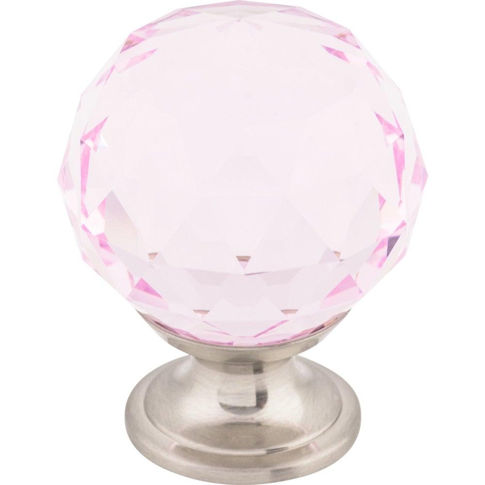 Pink Crystal Knob by Top Knobs - Brushed Satin Nickel - New York Hardware