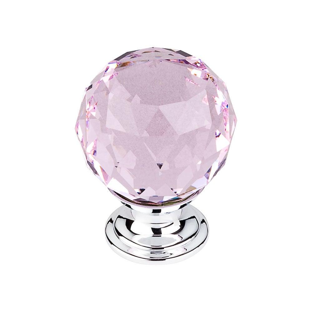 Pink Crystal Knob by Top Knobs - Polished Chrome - New York Hardware