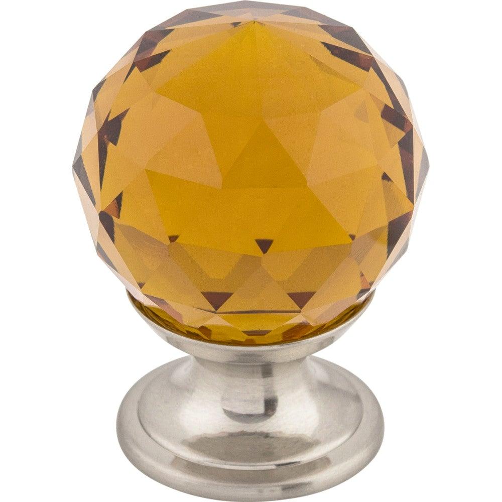 Wine Crystal Knob by Top Knobs - Brushed Satin Nickel - New York Hardware