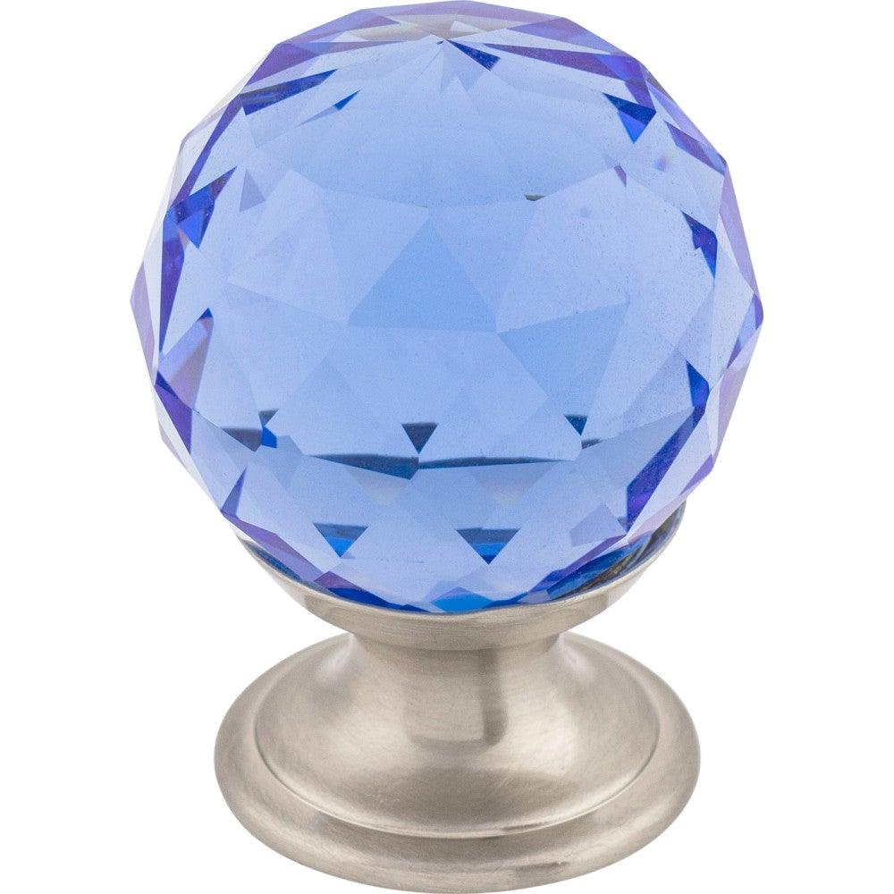 Blue Crystal Knob by Top Knobs - Brushed Satin Nickel - New York Hardware