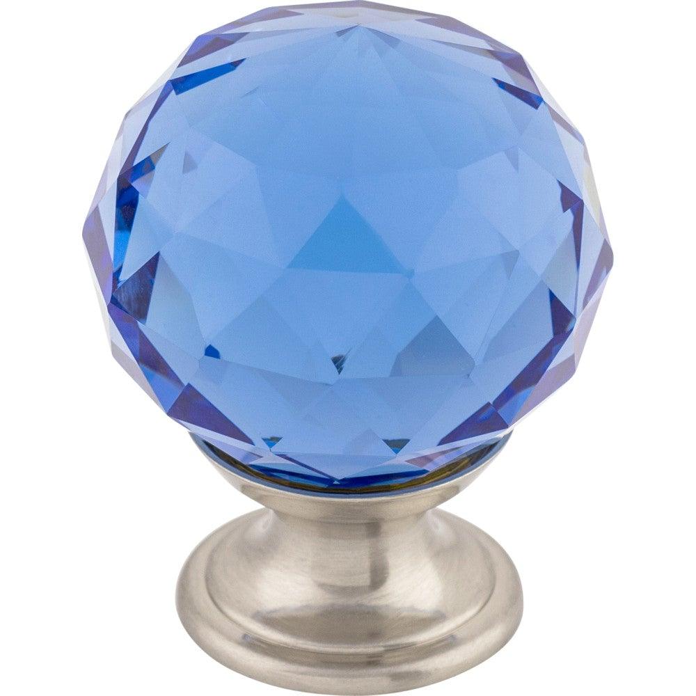 Blue Crystal Knob by Top Knobs - Brushed Satin Nickel - New York Hardware