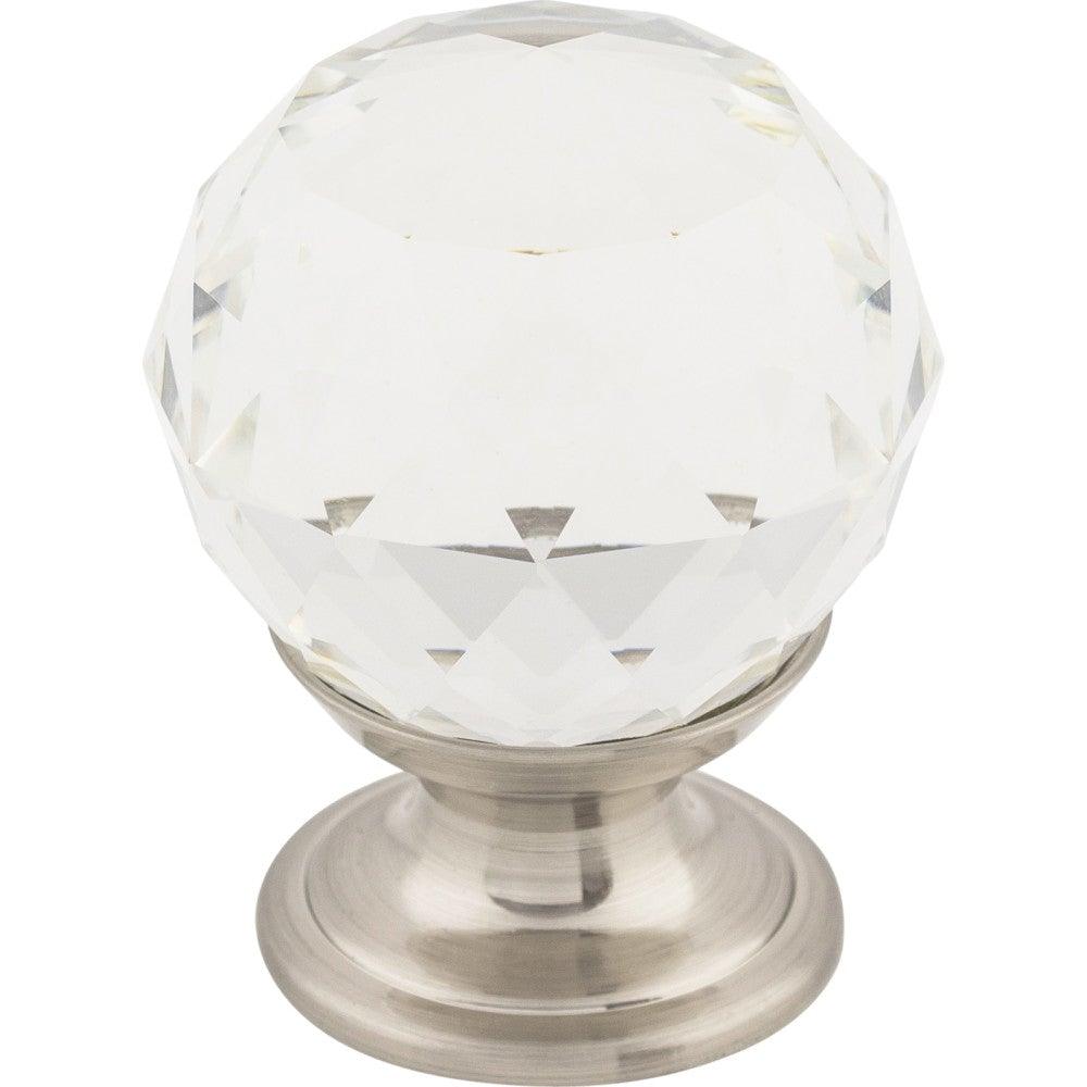 Clear Crystal Knob by Top Knobs - Brushed Satin Nickel - New York Hardware