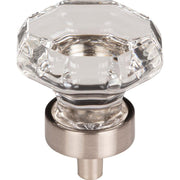 Clear Octagon Crystal Knob by Top Knobs - Brushed Satin Nickel - New York Hardware