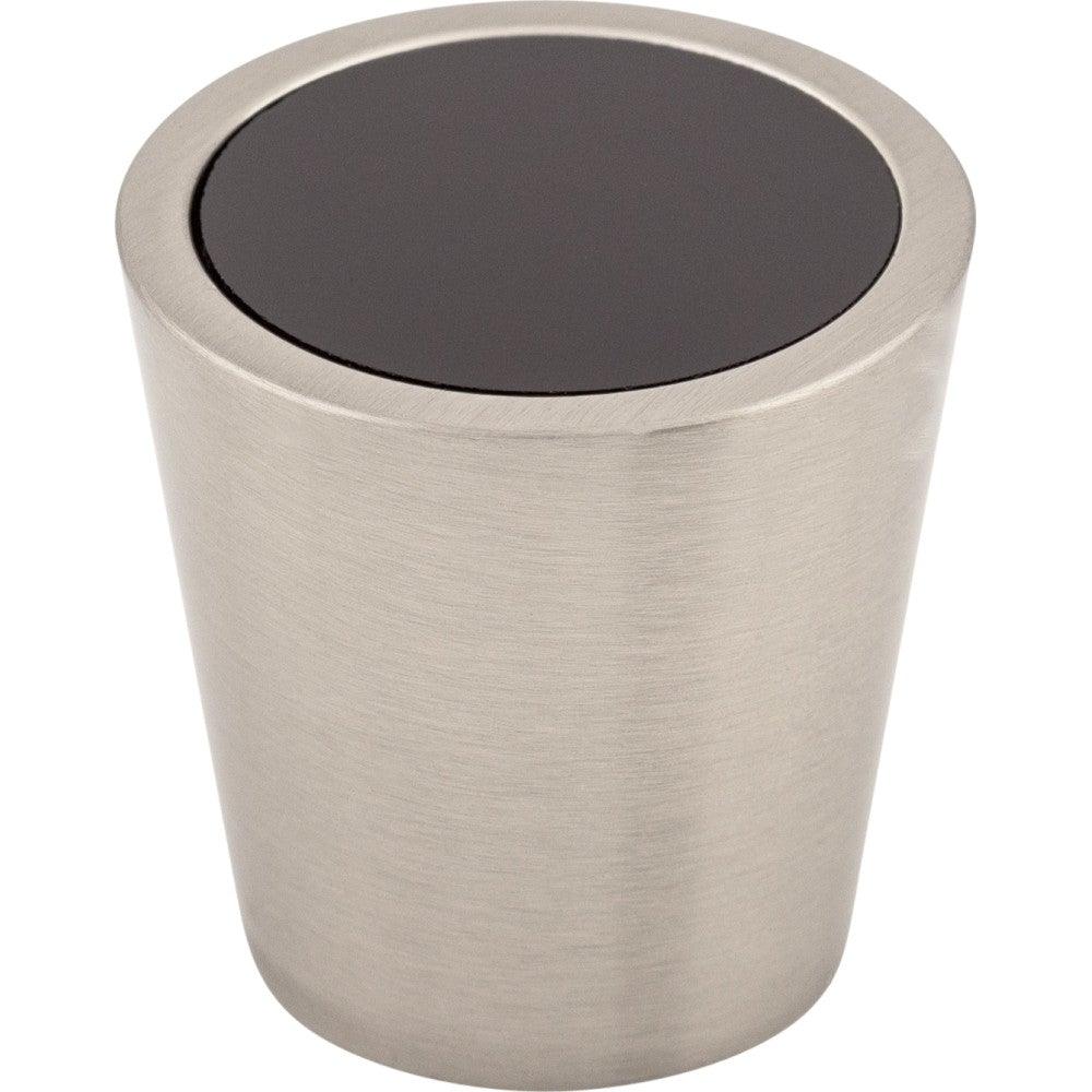 Black Crystal Center Knob by Top Knobs - Brushed Satin Nickel - New York Hardware