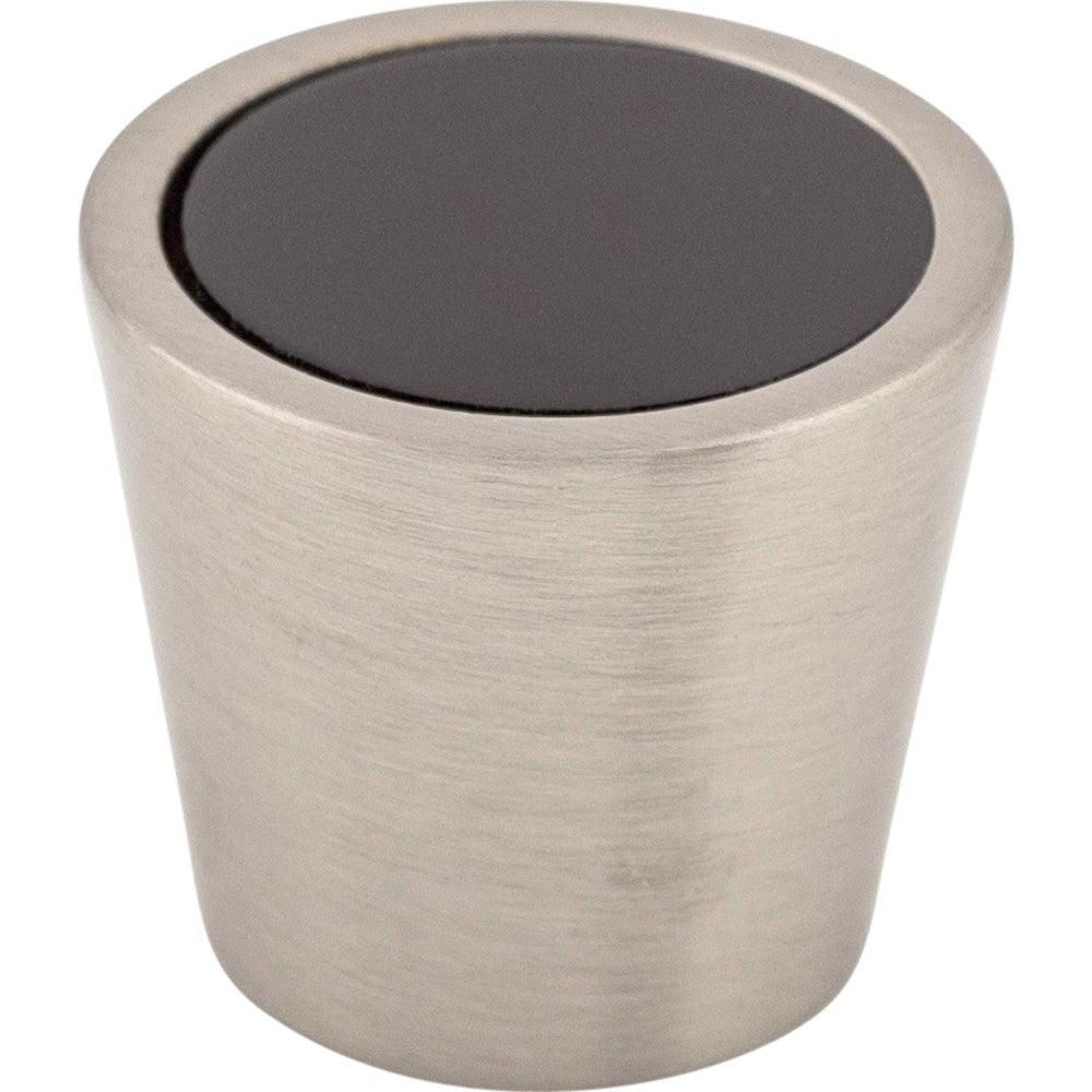 Black Crystal Center Knob by Top Knobs - Brushed Satin Nickel - New York Hardware