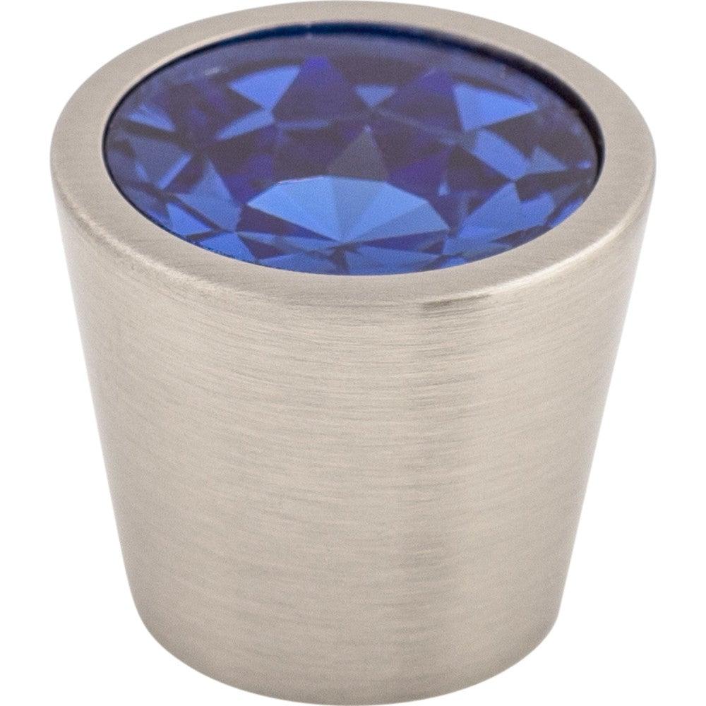 Blue Crystal Center Knob by Top Knobs - Brushed Satin Nickel - New York Hardware