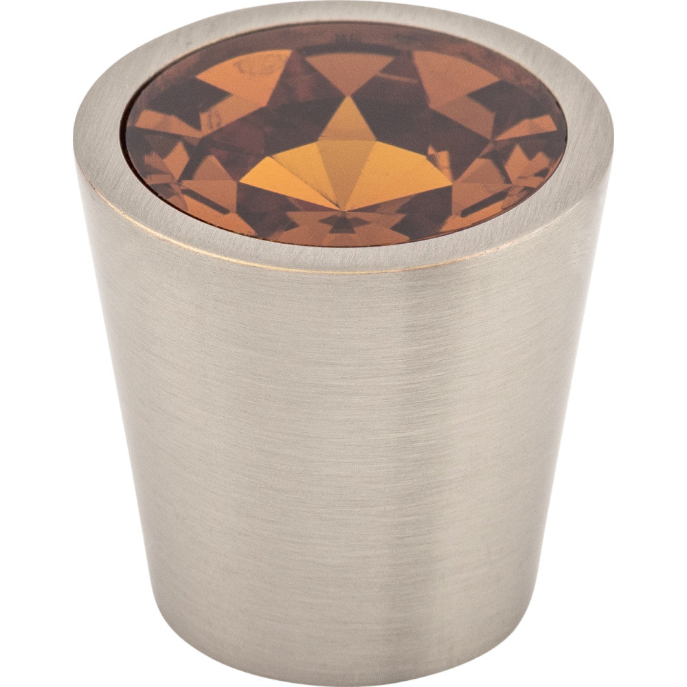 Wine Crystal Center Knob by Top Knobs - Brushed Satin Nickel - New York Hardware
