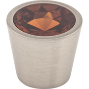 Wine Crystal Center Knob by Top Knobs - Brushed Satin Nickel - New York Hardware