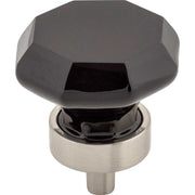 Black Octagon Crystal Knob by Top Knobs - Brushed Satin Nickel - New York Hardware