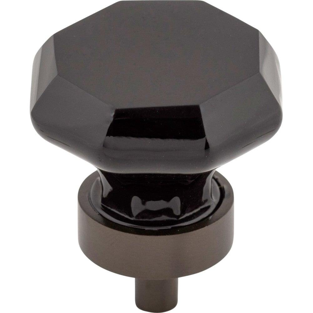 Black Octagon Crystal Knob by Top Knobs - Oil Rubbed Bronze - New York Hardware