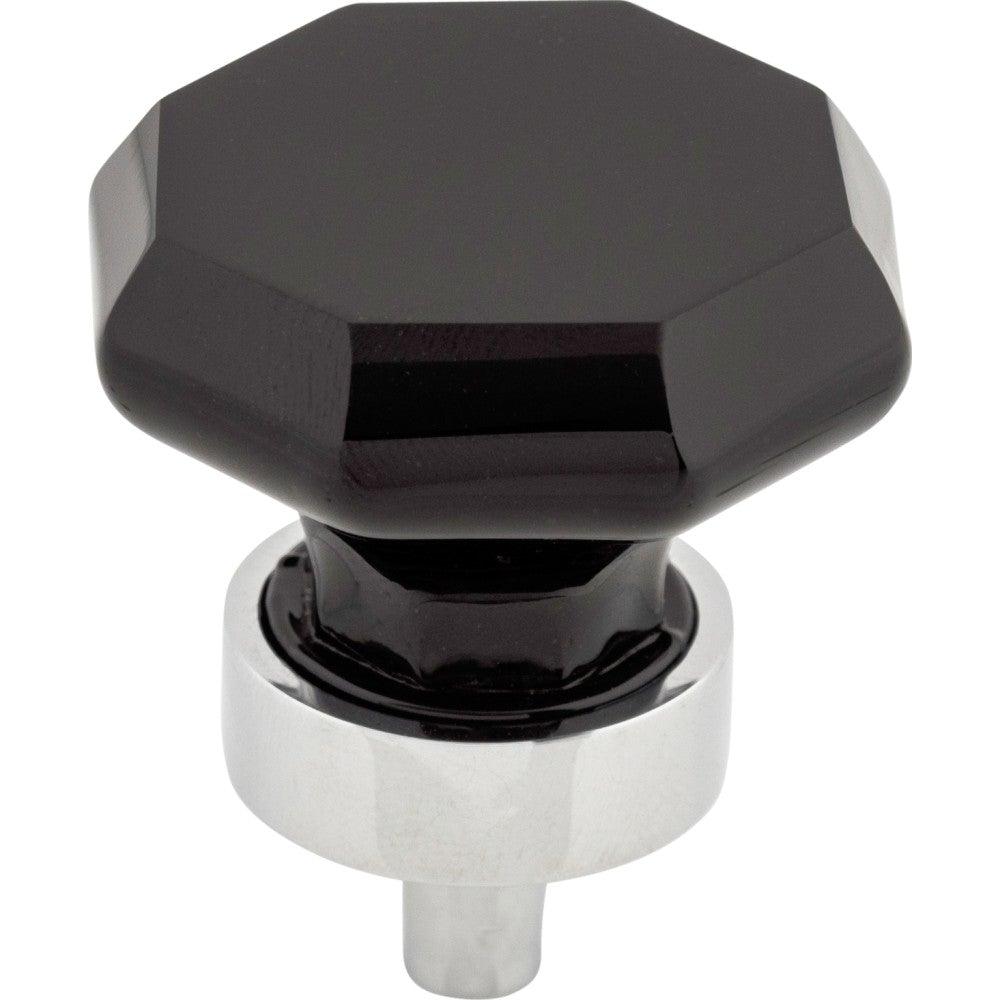 Black Octagon Crystal Knob by Top Knobs - Polished Chrome - New York Hardware