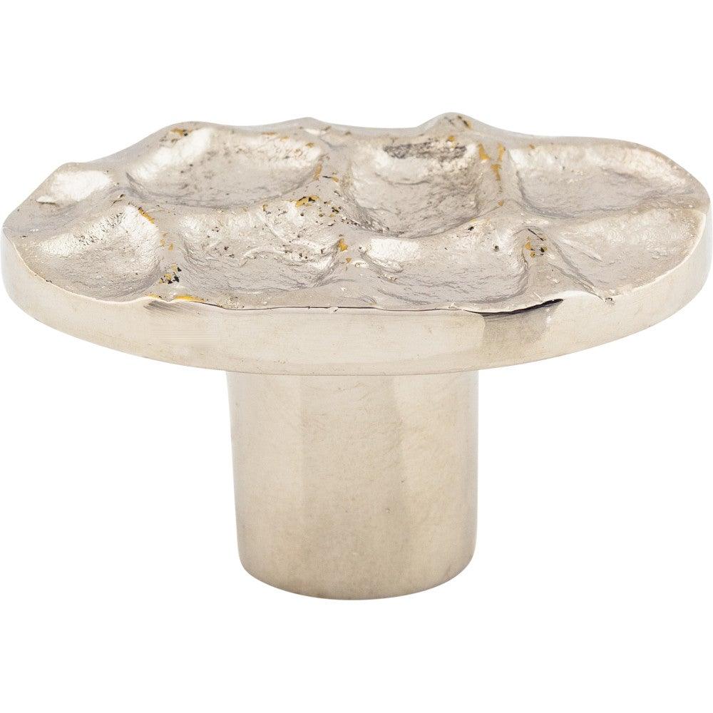 Cobblestone Oval Knob by Top Knobs - Polished Nickel - New York Hardware