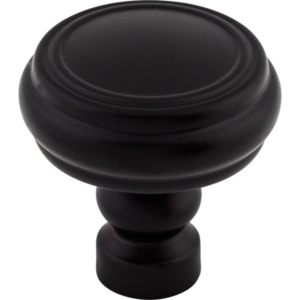 Brixton Rimmed Knob by Top Knobs - Flat Black - New York Hardware