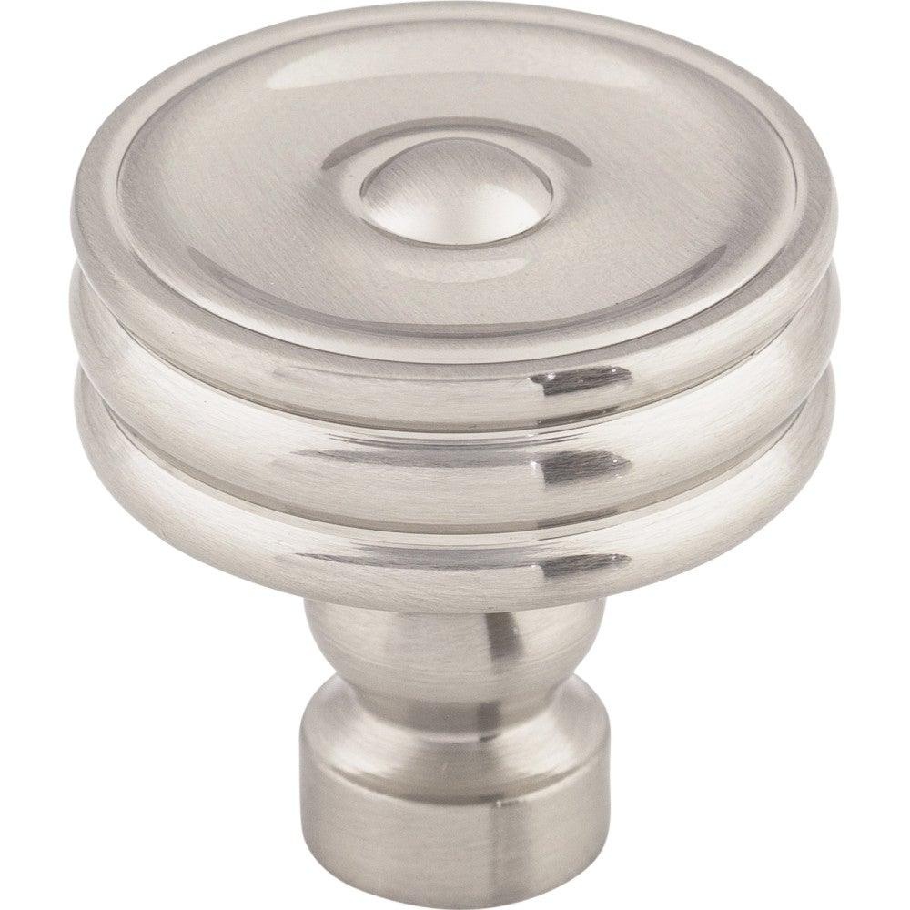 Brixton Ridged Knob by Top Knobs - Brushed Satin Nickel - New York Hardware