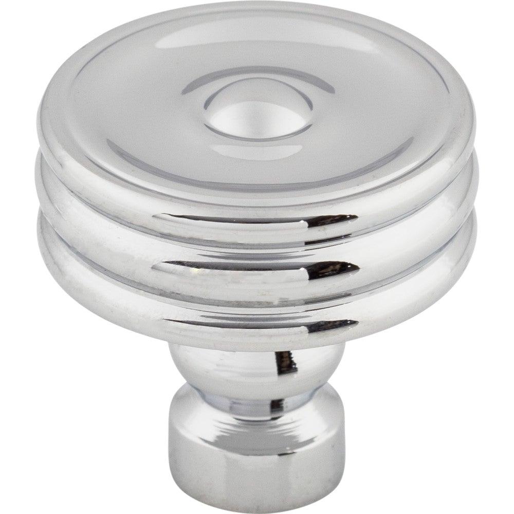 Brixton Ridged Knob by Top Knobs - Polished Chrome - New York Hardware