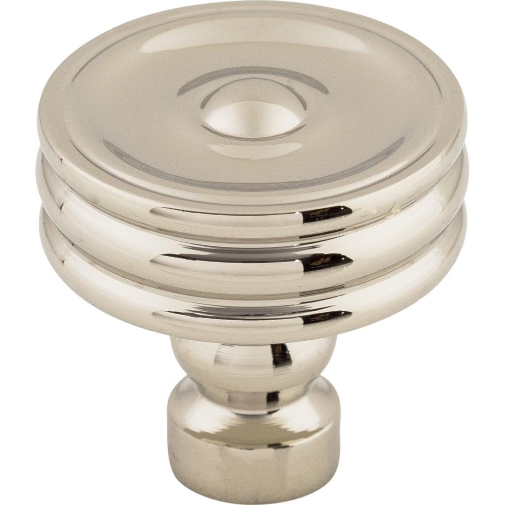 Brixton Ridged Knob by Top Knobs - Polished Nickel - New York Hardware