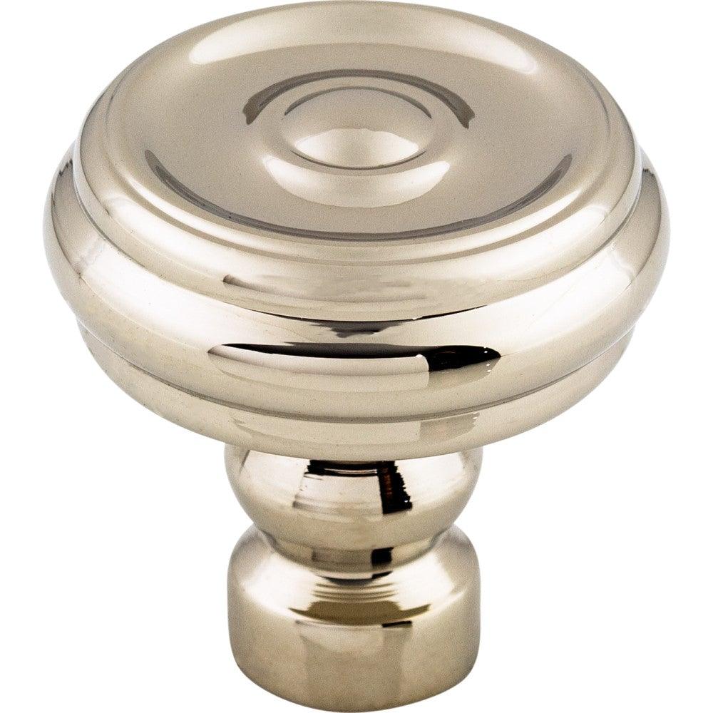 Brixton Button Knob by Top Knobs - Polished Nickel - New York Hardware