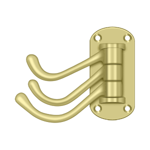 Heavy Duty Triple Swivel Hook by Deltana -  - Polished Brass - New York Hardware