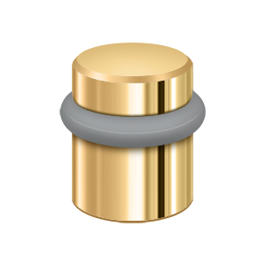 Round Smooth Cap Solid Brass Universal Floor Bumper by Deltana - 1-1/2" - PVD Polished Brass - New York Hardware