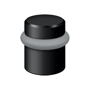 Round Smooth Cap Solid Brass Universal Floor Bumper by Deltana - 1-1/2" - Paint Black - New York Hardware