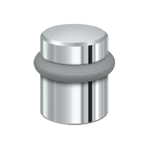 Round Smooth Cap Solid Brass Universal Floor Bumper by Deltana - 1-1/2" - Polished Chrome - New York Hardware