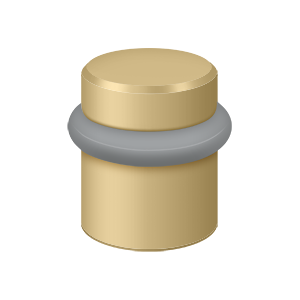 Round Smooth Cap Solid Brass Universal Floor Bumper by Deltana - 1-1/2" - Brushed Brass - New York Hardware