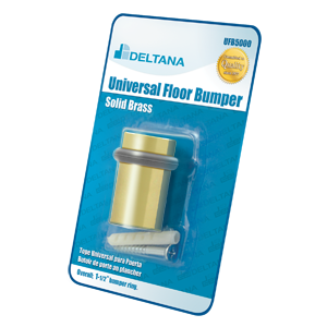2" Smooth Cap Floor Bumper Blister Pack by Deltana -  - Polished Brass - New York Hardware