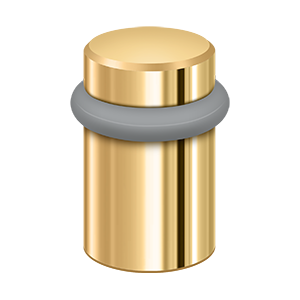 Round Smooth Cap Solid Brass Universal Floor Bumper by Deltana - 2" - PVD Polished Brass - New York Hardware