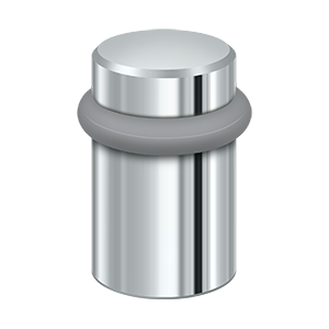 Round Smooth Cap Solid Brass Universal Floor Bumper by Deltana - 2" - Polished Chrome - New York Hardware
