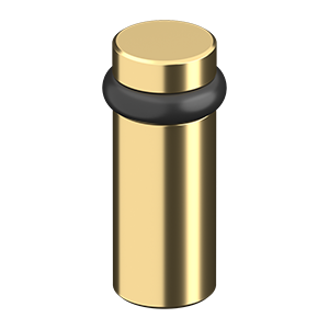 Round Cylindar Solid Brass Universal Floor Bumper by Deltana -  - PVD Polished Brass - New York Hardware
