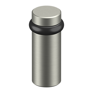 Round Cylindar Solid Brass Universal Floor Bumper by Deltana -  - Brushed Nickel - New York Hardware