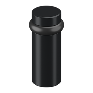 Round Cylindar Solid Brass Universal Floor Bumper by Deltana -  - Paint Black - New York Hardware
