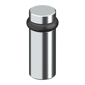 Round Cylindar Solid Brass Universal Floor Bumper by Deltana -  - Polished Chrome - New York Hardware