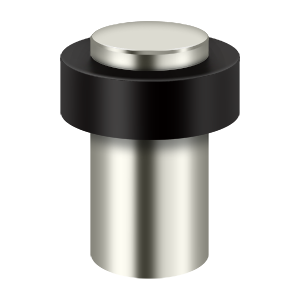 Thick Round Solid Brass Universal Heavy Duty Floor Bumper by Deltana -  - Polished Nickel - New York Hardware