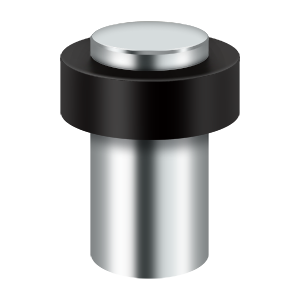 Thick Round Solid Brass Universal Heavy Duty Floor Bumper by Deltana -  - Polished Chrome - New York Hardware