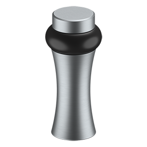 Round Concave Universal Solid Brass Decorative Floor Bumper by Deltana -  - Brushed Chrome - New York Hardware