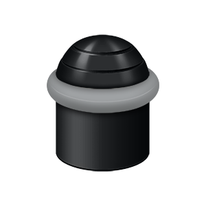 Round Dome Cap Universal Solid Brass Floor Bumper by Deltana - 1-5/8" - Paint Black - New York Hardware