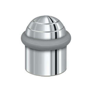 Round Dome Cap Universal Solid Brass Floor Bumper by Deltana - 1-5/8" - Polished Chrome - New York Hardware