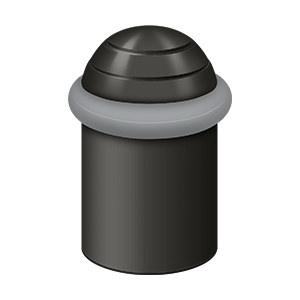 Round Dome Cap Universal Solid Brass Floor Bumper by Deltana - 2-1/8" - Paint Black - New York Hardware