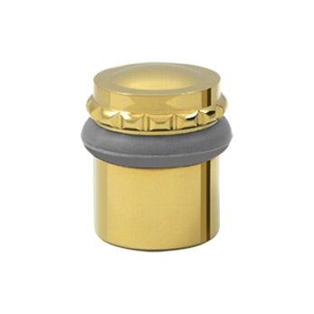 Round Universal Floor Bumper Pattern Cap 1 1/2" - PVD - Polished Brass - New York Hardware Online