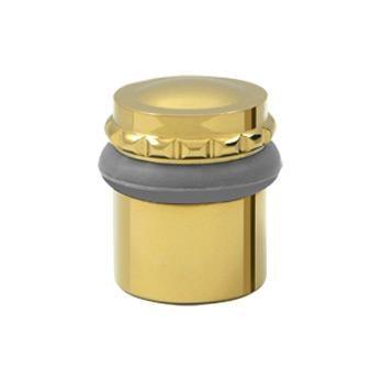 Round Universal Floor Bumper Pattern Cap 1 1/2" - PVD - Polished Brass - New York Hardware Online