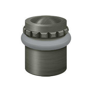 Round Pattern Cap Universal Solid Brass Floor Bumper by Deltana - 1-5/8" - Antique Nickel - New York Hardware