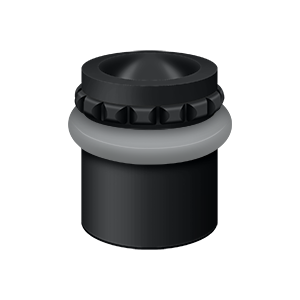 Round Pattern Cap Universal Solid Brass Floor Bumper by Deltana - 1-5/8" - Paint Black - New York Hardware