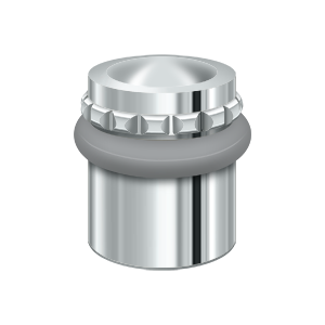 Round Pattern Cap Universal Solid Brass Floor Bumper by Deltana - 1-5/8" - Polished Chrome - New York Hardware