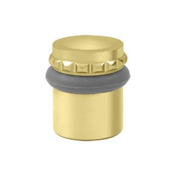 Round Universal Floor Bumper Pattern Cap 1 1/2" - Polished Brass - New York Hardware Online