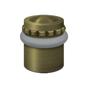 Round Pattern Cap Universal Solid Brass Floor Bumper by Deltana - 1-5/8" - Antique Brass - New York Hardware
