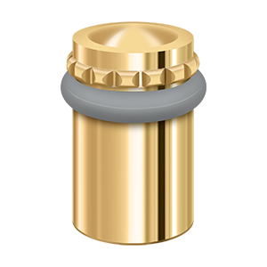 Round Pattern Cap Universal Solid Brass Floor Bumper by Deltana - 2-1/8" - PVD Polished Brass - New York Hardware
