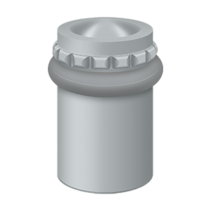 Round Pattern Cap Universal Solid Brass Floor Bumper by Deltana - 2-1/8" - Brushed Chrome - New York Hardware